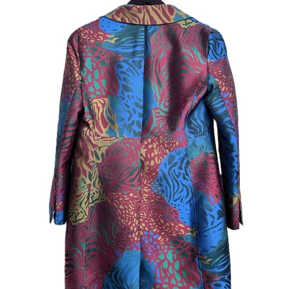 Anne Klein Multicolor Jacquard Full Snap Closure Jacket - Size 6 - Picture 5 of 9